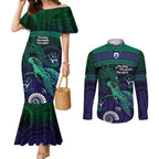 Torres Strait Islanders Flag Day Couples Matching Mermaid Dress and Long Sleeve Button Shirt Dhari One Flag One People One Spirit