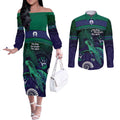 Torres Strait Islanders Flag Day Couples Matching Off The Shoulder Long Sleeve Dress and Long Sleeve Button Shirt Dhari One Flag One People One Spirit