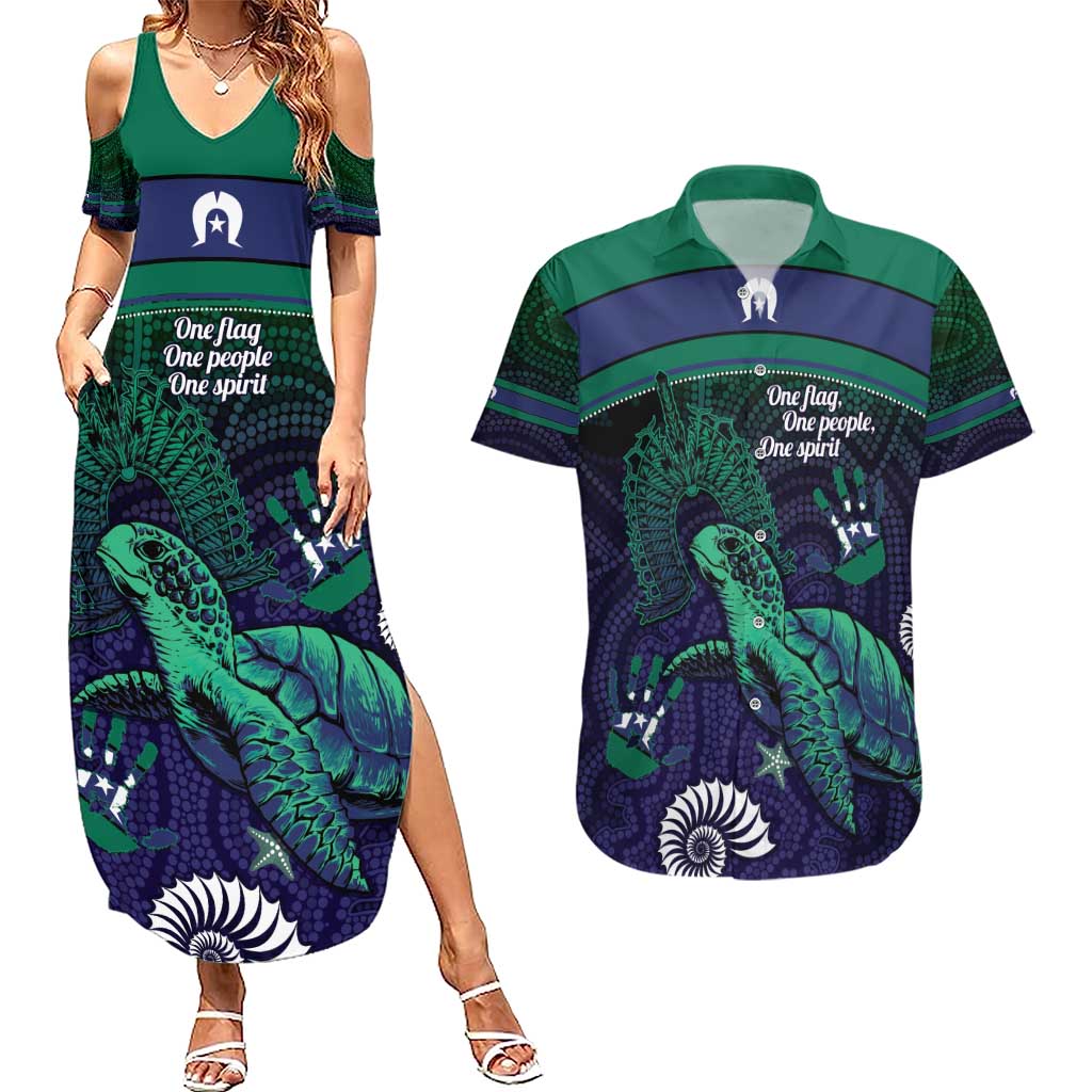 Torres Strait Islanders Flag Day Couples Matching Summer Maxi Dress and Hawaiian Shirt Dhari One Flag One People One Spirit
