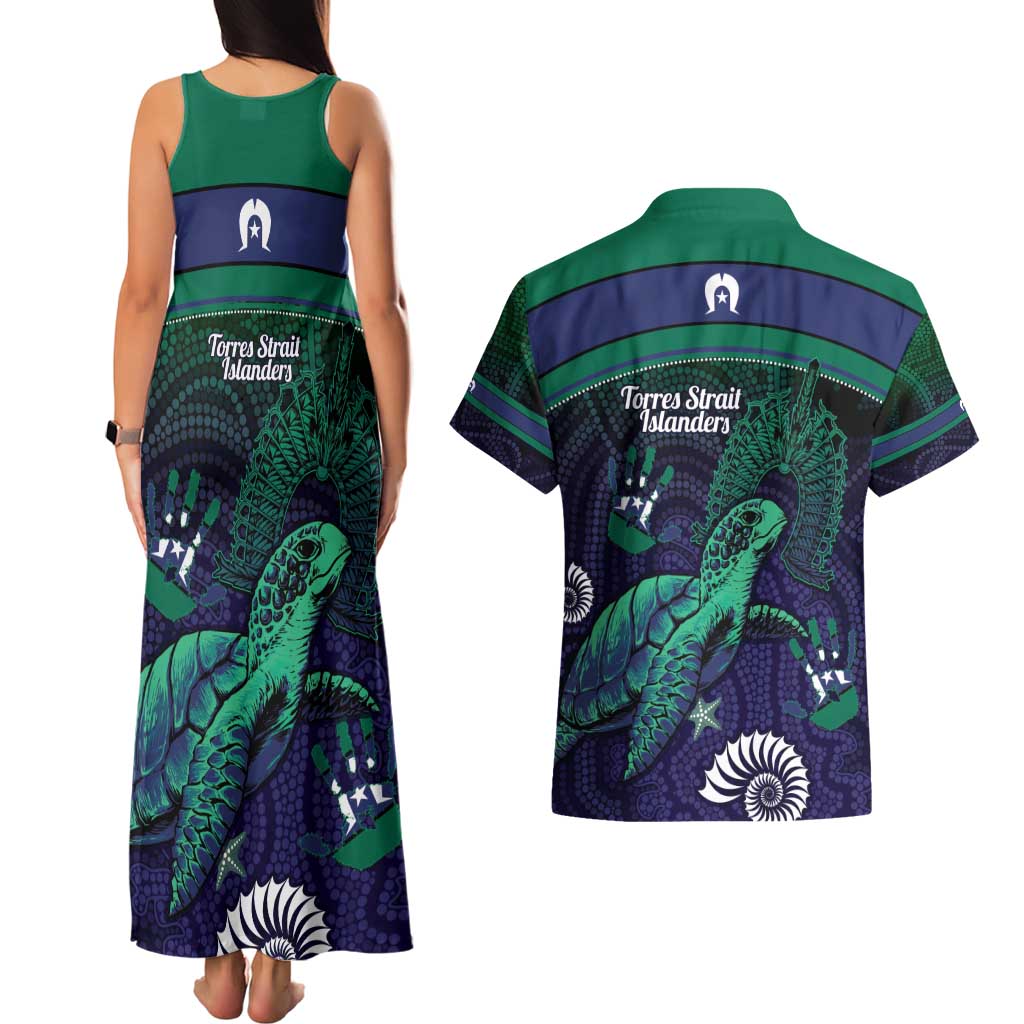 Torres Strait Islanders Flag Day Couples Matching Tank Maxi Dress and Hawaiian Shirt Dhari One Flag One People One Spirit