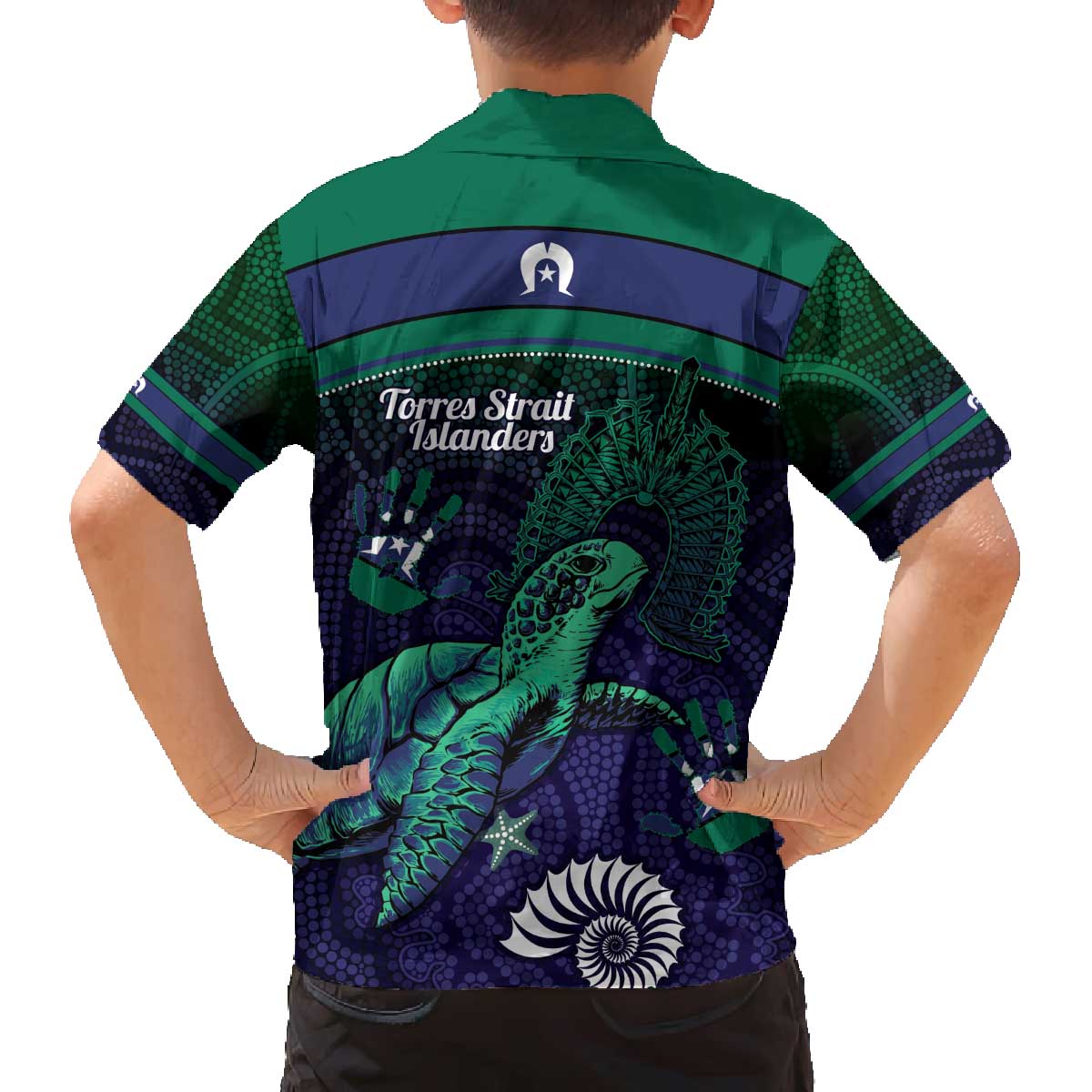 Torres Strait Islanders Flag Day Family Matching Off The Shoulder Long Sleeve Dress and Hawaiian Shirt Dhari One Flag One People One Spirit