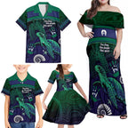 Torres Strait Islanders Flag Day Family Matching Off Shoulder Maxi Dress and Hawaiian Shirt Dhari One Flag One People One Spirit
