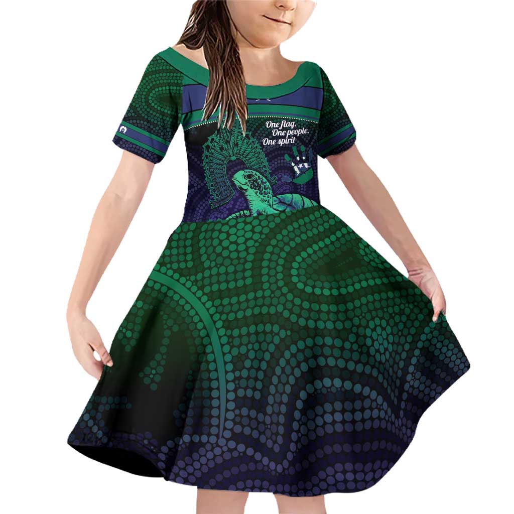Torres Strait Islanders Flag Day Family Matching Off Shoulder Short Dress and Hawaiian Shirt Dhari One Flag One People One Spirit