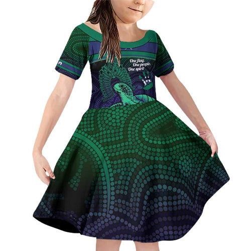 Torres Strait Islanders Flag Day Family Matching Off Shoulder Short Dress and Hawaiian Shirt Dhari One Flag One People One Spirit