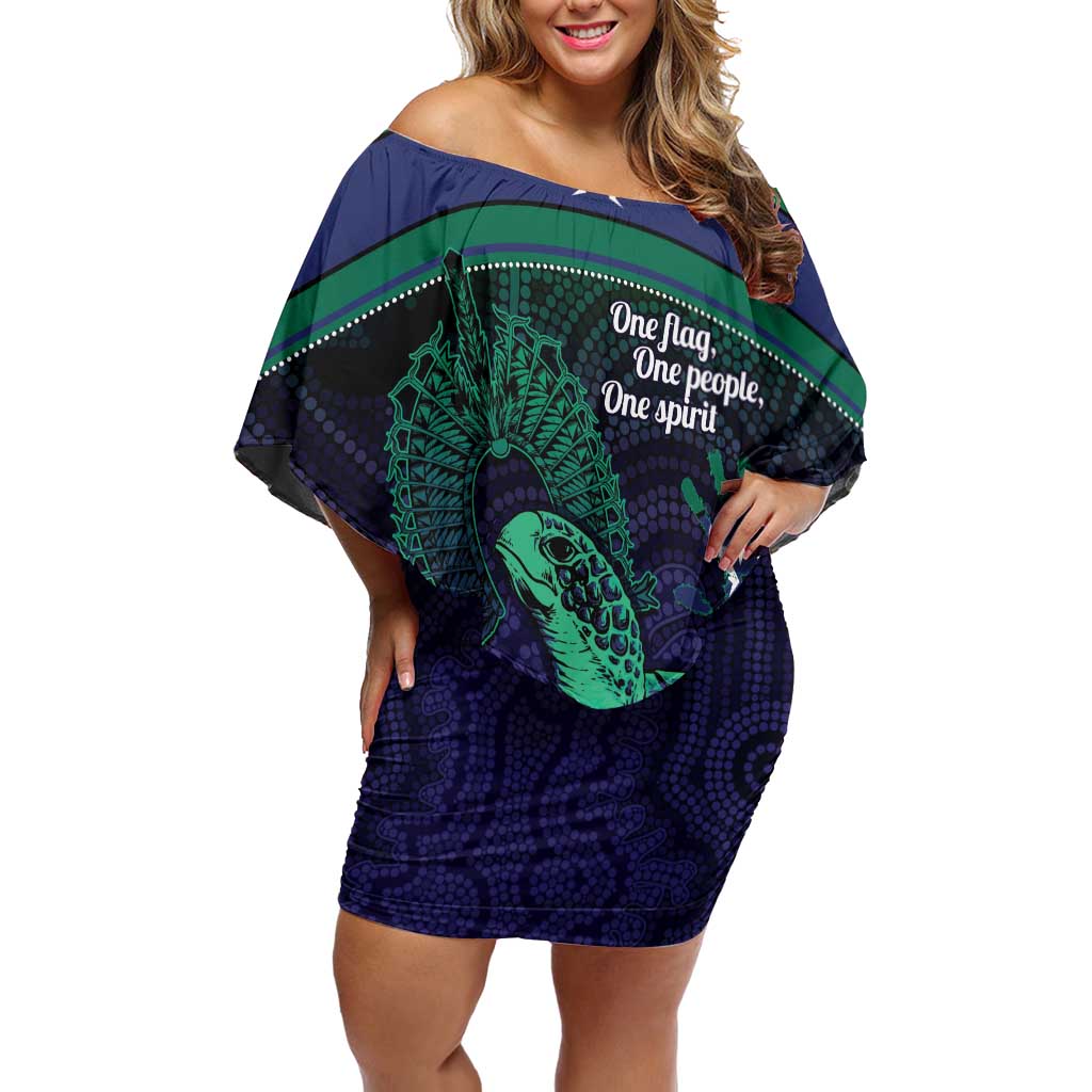Torres Strait Islanders Flag Day Family Matching Off Shoulder Short Dress and Hawaiian Shirt Dhari One Flag One People One Spirit