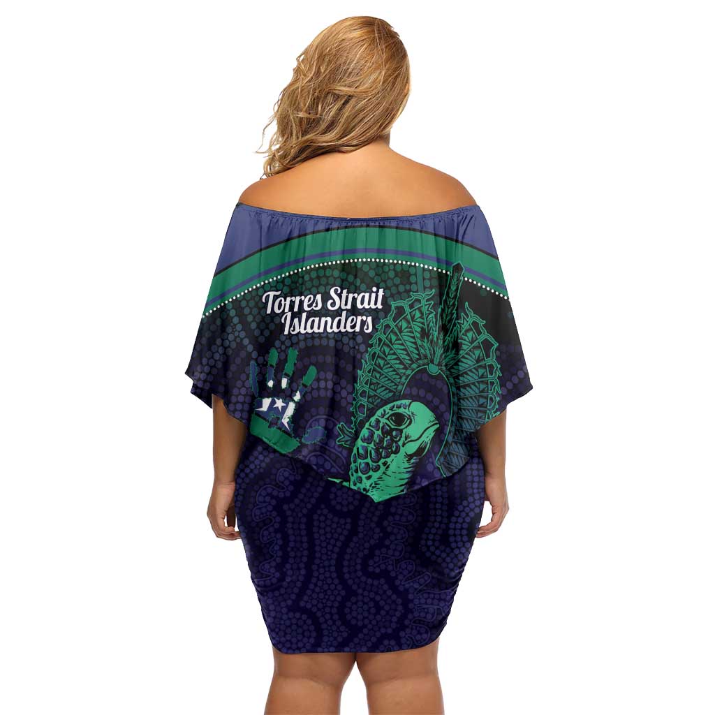 Torres Strait Islanders Flag Day Family Matching Off Shoulder Short Dress and Hawaiian Shirt Dhari One Flag One People One Spirit