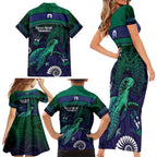 Torres Strait Islanders Flag Day Family Matching Short Sleeve Bodycon Dress and Hawaiian Shirt Dhari One Flag One People One Spirit