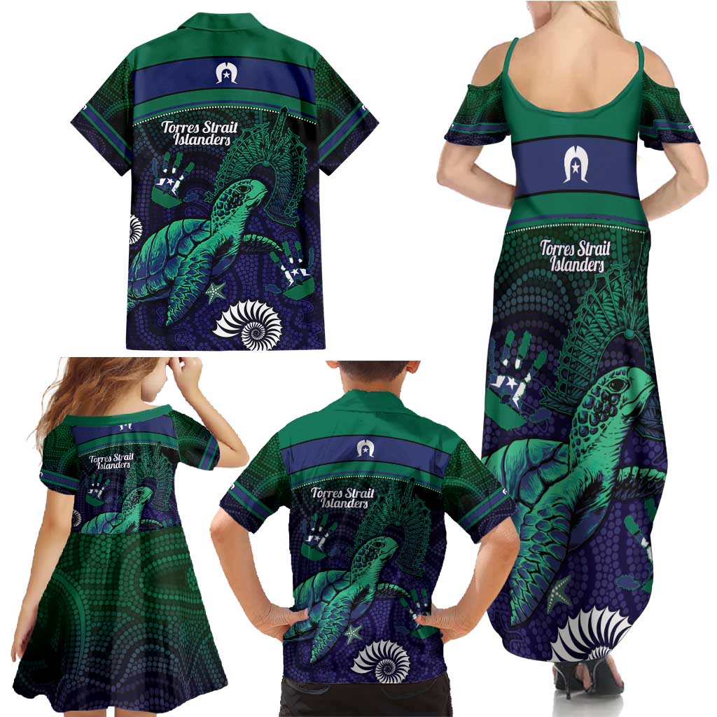 Torres Strait Islanders Flag Day Family Matching Summer Maxi Dress and Hawaiian Shirt Dhari One Flag One People One Spirit