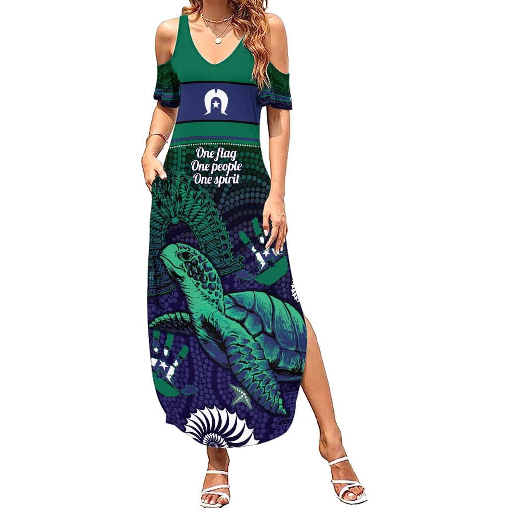 Torres Strait Islanders Flag Day Family Matching Summer Maxi Dress and Hawaiian Shirt Dhari One Flag One People One Spirit