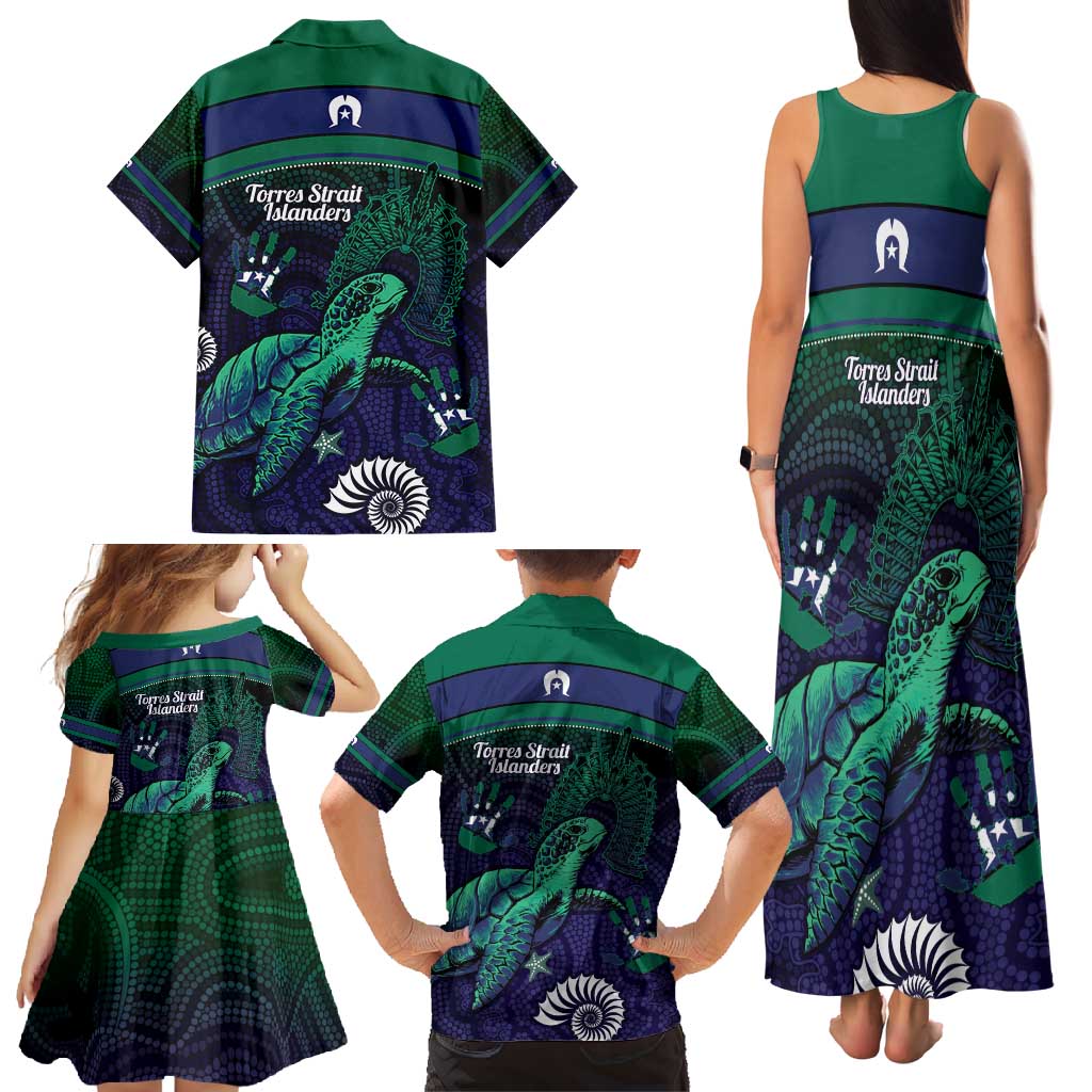 Torres Strait Islanders Flag Day Family Matching Tank Maxi Dress and Hawaiian Shirt Dhari One Flag One People One Spirit