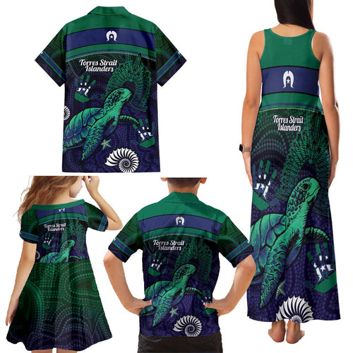 Torres Strait Islanders Flag Day Family Matching Tank Maxi Dress and Hawaiian Shirt Dhari One Flag One People One Spirit