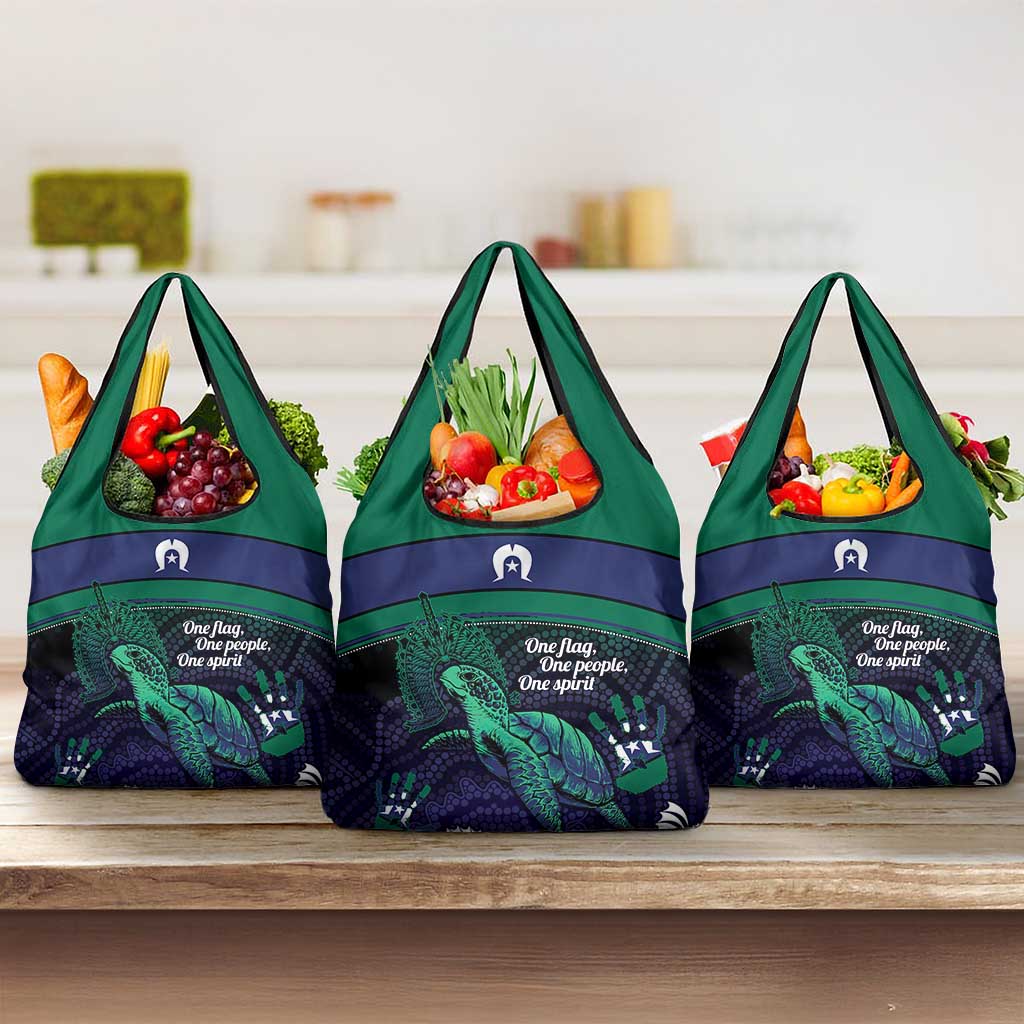 Torres Strait Islanders Flag Day Grocery Bag Dhari One Flag One People One Spirit