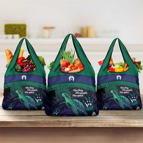 Torres Strait Islanders Flag Day Grocery Bag Dhari One Flag One People One Spirit