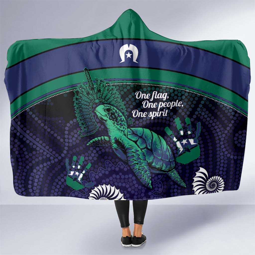 Torres Strait Islanders Flag Day Hooded Blanket Dhari One Flag One People One Spirit