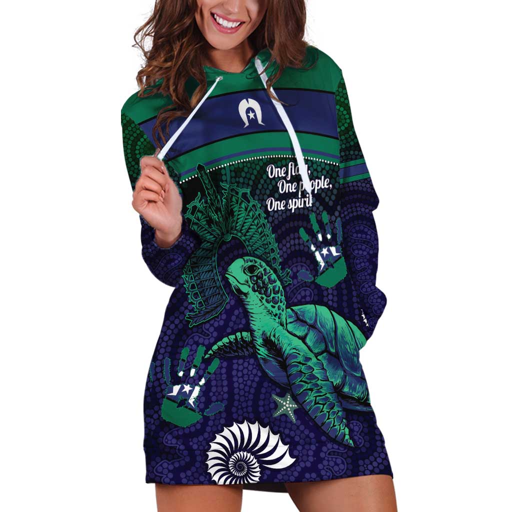 Torres Strait Islanders Flag Day Hoodie Dress Dhari One Flag One People One Spirit