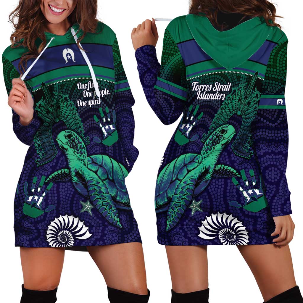Torres Strait Islanders Flag Day Hoodie Dress Dhari One Flag One People One Spirit