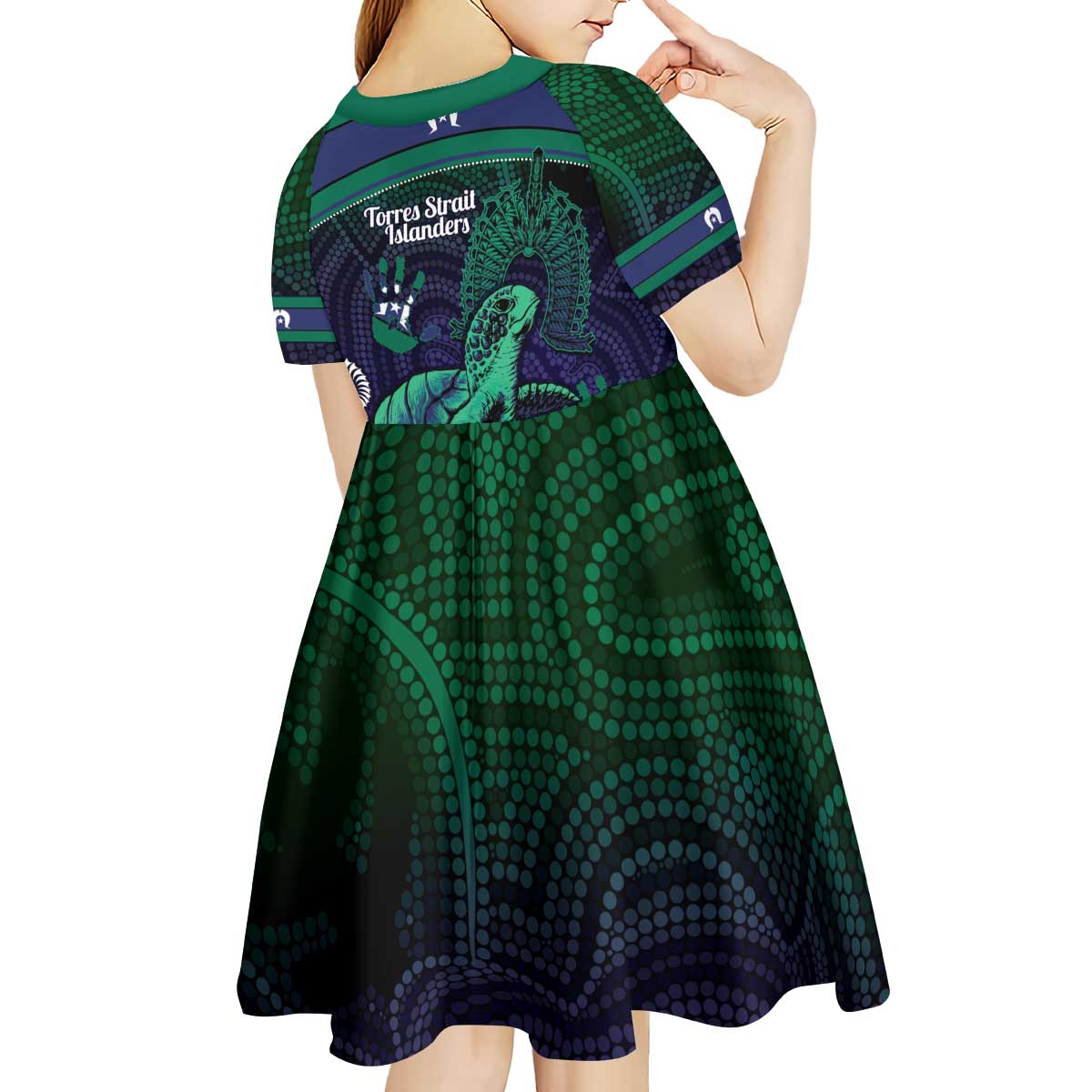 Torres Strait Islanders Flag Day Kid Short Sleeve Dress Dhari One Flag One People One Spirit