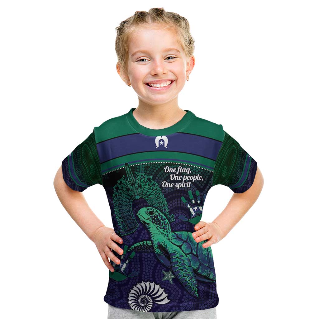 Torres Strait Islanders Flag Day Kid T Shirt Dhari One Flag One People One Spirit