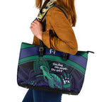 Torres Strait Islanders Flag Day Leather Tote Bag Dhari One Flag One People One Spirit