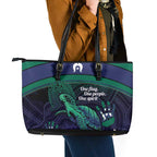 Torres Strait Islanders Flag Day Leather Tote Bag Dhari One Flag One People One Spirit