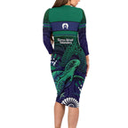 Torres Strait Islanders Flag Day Long Sleeve Bodycon Dress Dhari One Flag One People One Spirit