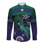 Torres Strait Islanders Flag Day Long Sleeve Button Shirt Dhari One Flag One People One Spirit