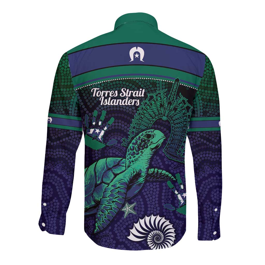 Torres Strait Islanders Flag Day Long Sleeve Button Shirt Dhari One Flag One People One Spirit