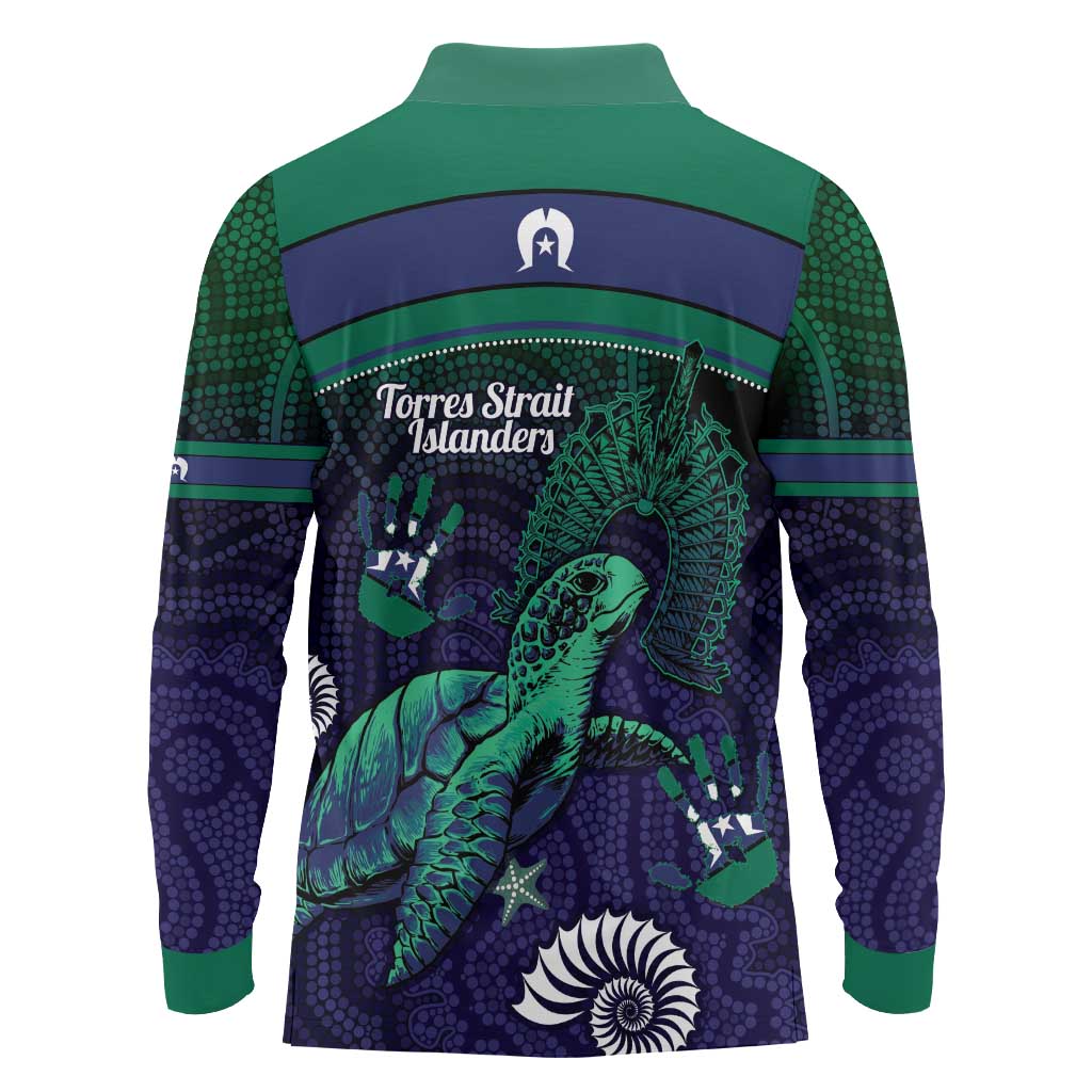 Torres Strait Islanders Flag Day Long Sleeve Polo Shirt Dhari One Flag One People One Spirit