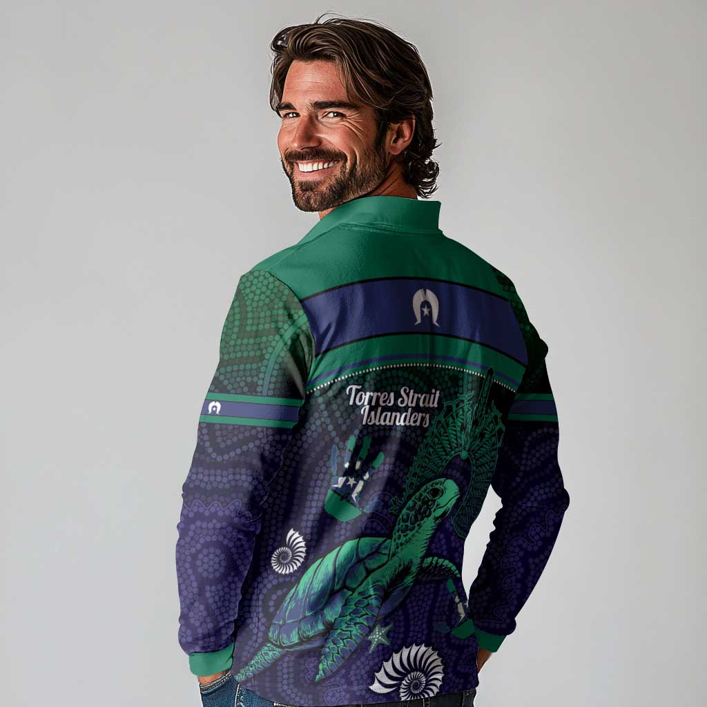 Torres Strait Islanders Flag Day Long Sleeve Polo Shirt Dhari One Flag One People One Spirit