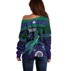 Torres Strait Islanders Flag Day Off Shoulder Sweater Dhari One Flag One People One Spirit