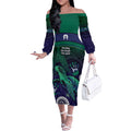 Torres Strait Islanders Flag Day Off The Shoulder Long Sleeve Dress Dhari One Flag One People One Spirit
