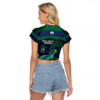 Torres Strait Islanders Flag Day Raglan Cropped T Shirt Dhari One Flag One People One Spirit
