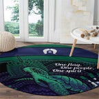 Torres Strait Islanders Flag Day Round Carpet Dhari One Flag One People One Spirit