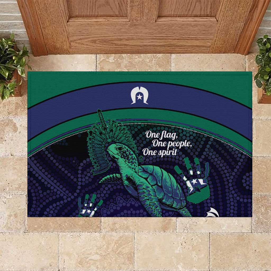 Torres Strait Islanders Flag Day Rubber Doormat Dhari One Flag One People One Spirit