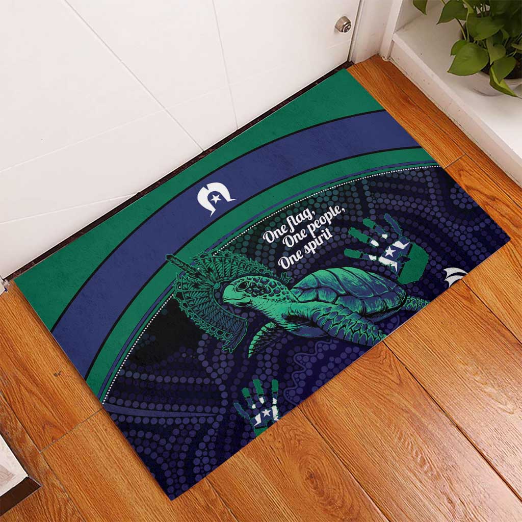 Torres Strait Islanders Flag Day Rubber Doormat Dhari One Flag One People One Spirit