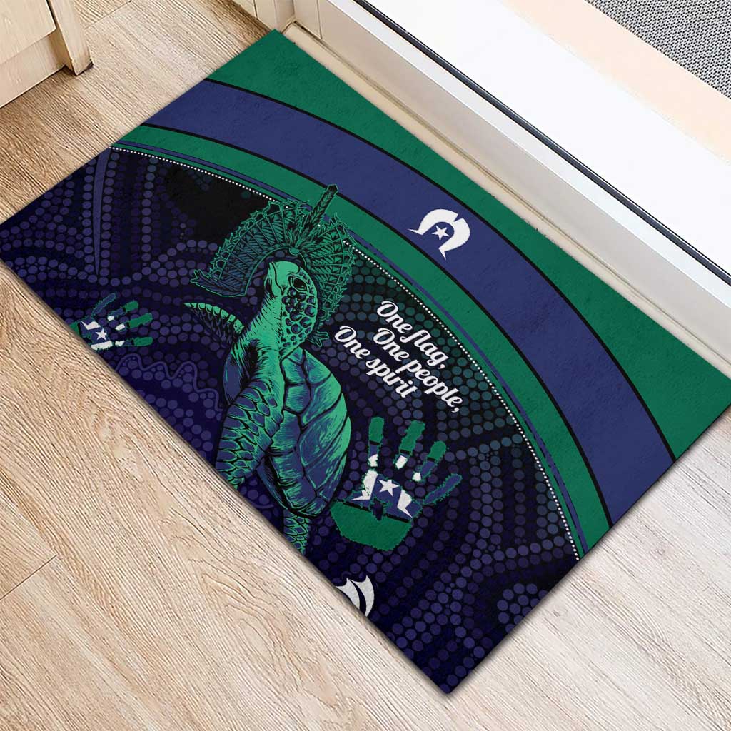 Torres Strait Islanders Flag Day Rubber Doormat Dhari One Flag One People One Spirit