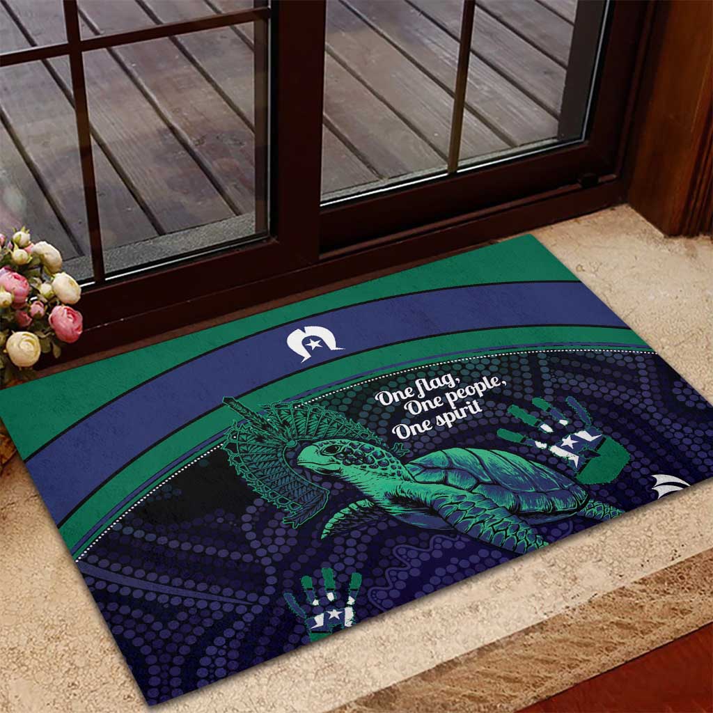 Torres Strait Islanders Flag Day Rubber Doormat Dhari One Flag One People One Spirit