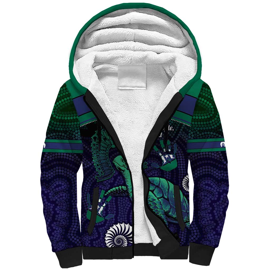 Torres Strait Islanders Flag Day Sherpa Hoodie Dhari One Flag One People One Spirit