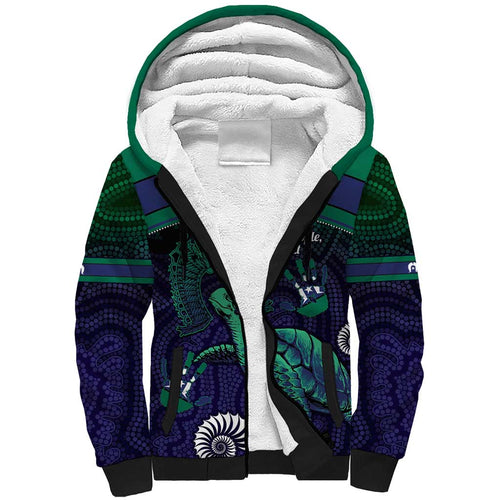 Torres Strait Islanders Flag Day Sherpa Hoodie Dhari One Flag One People One Spirit