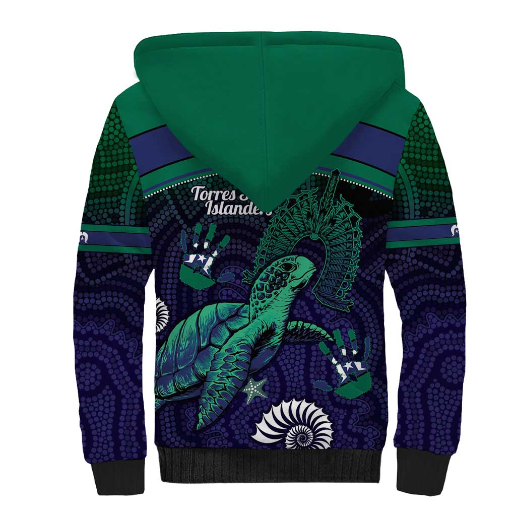 Torres Strait Islanders Flag Day Sherpa Hoodie Dhari One Flag One People One Spirit