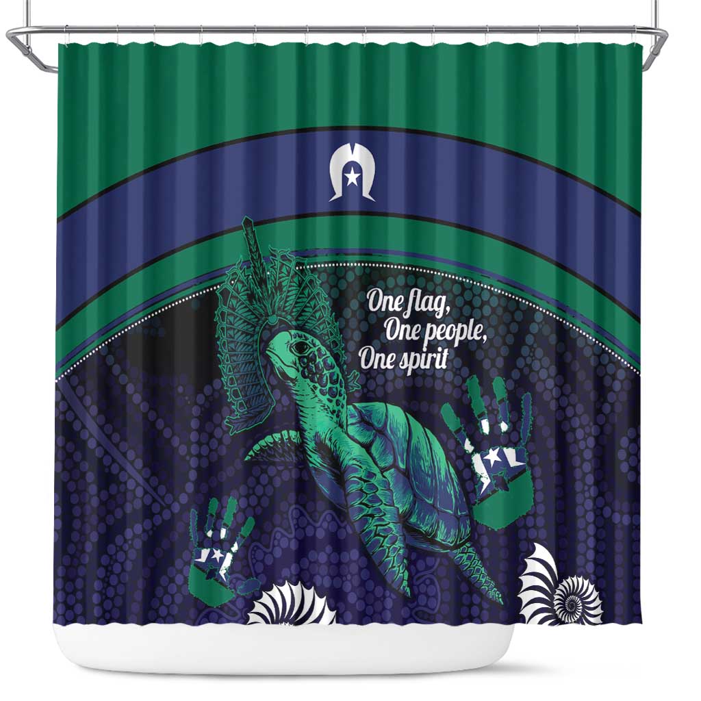 Torres Strait Islanders Flag Day Shower Curtain Dhari One Flag One People One Spirit