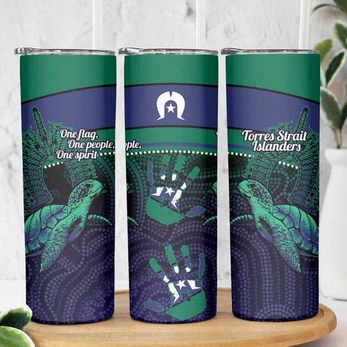 Torres Strait Islanders Flag Day Skinny Tumbler Dhari One Flag One People One Spirit