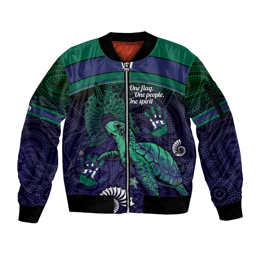 Torres Strait Islanders Flag Day Sleeve Zip Bomber Jacket Dhari One Flag One People One Spirit