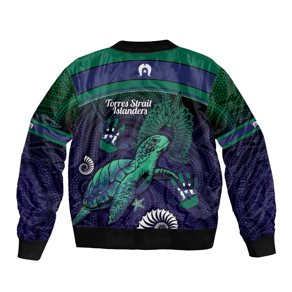 Torres Strait Islanders Flag Day Sleeve Zip Bomber Jacket Dhari One Flag One People One Spirit