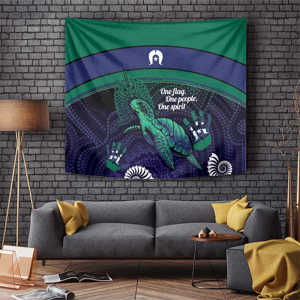 Torres Strait Islanders Flag Day Tapestry Dhari One Flag One People One Spirit