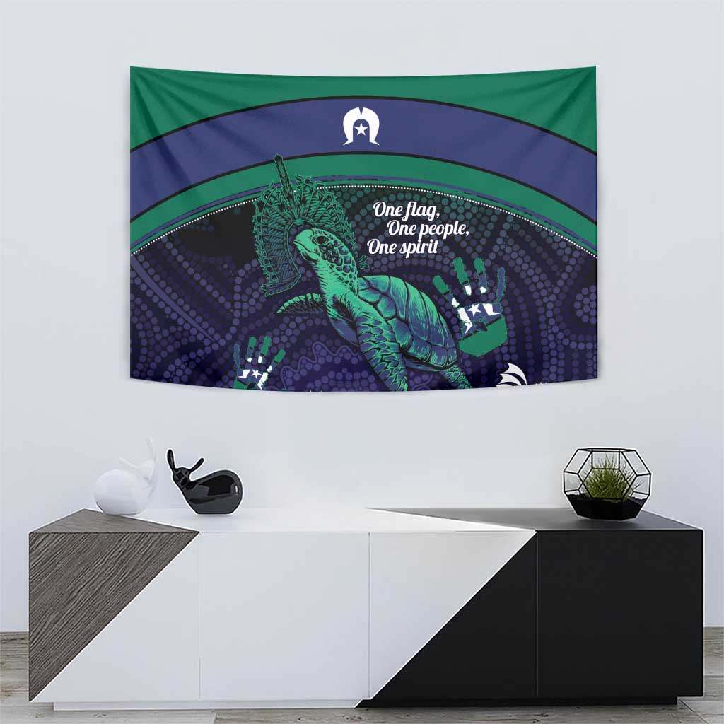 Torres Strait Islanders Flag Day Tapestry Dhari One Flag One People One Spirit