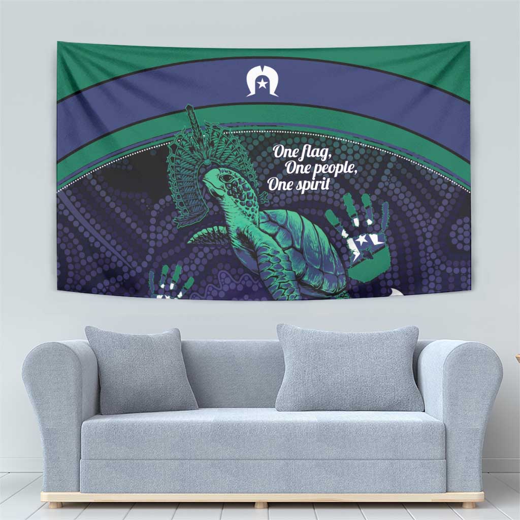 Torres Strait Islanders Flag Day Tapestry Dhari One Flag One People One Spirit