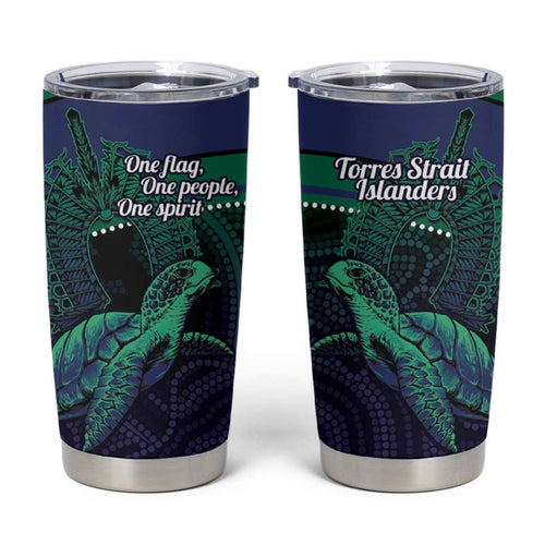 Torres Strait Islanders Flag Day Tumbler Cup Dhari One Flag One People One Spirit