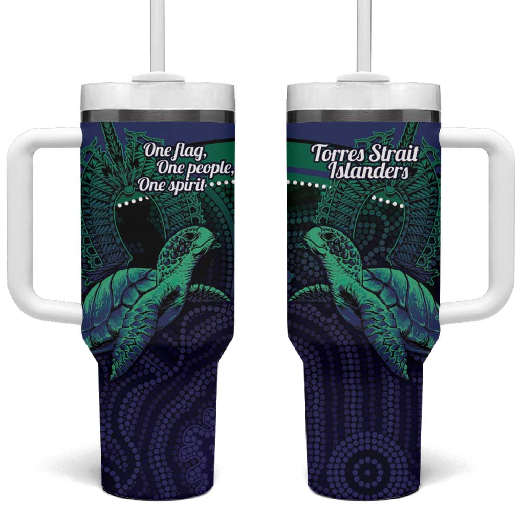 Torres Strait Islanders Flag Day Tumbler With Handle Dhari One Flag One People One Spirit