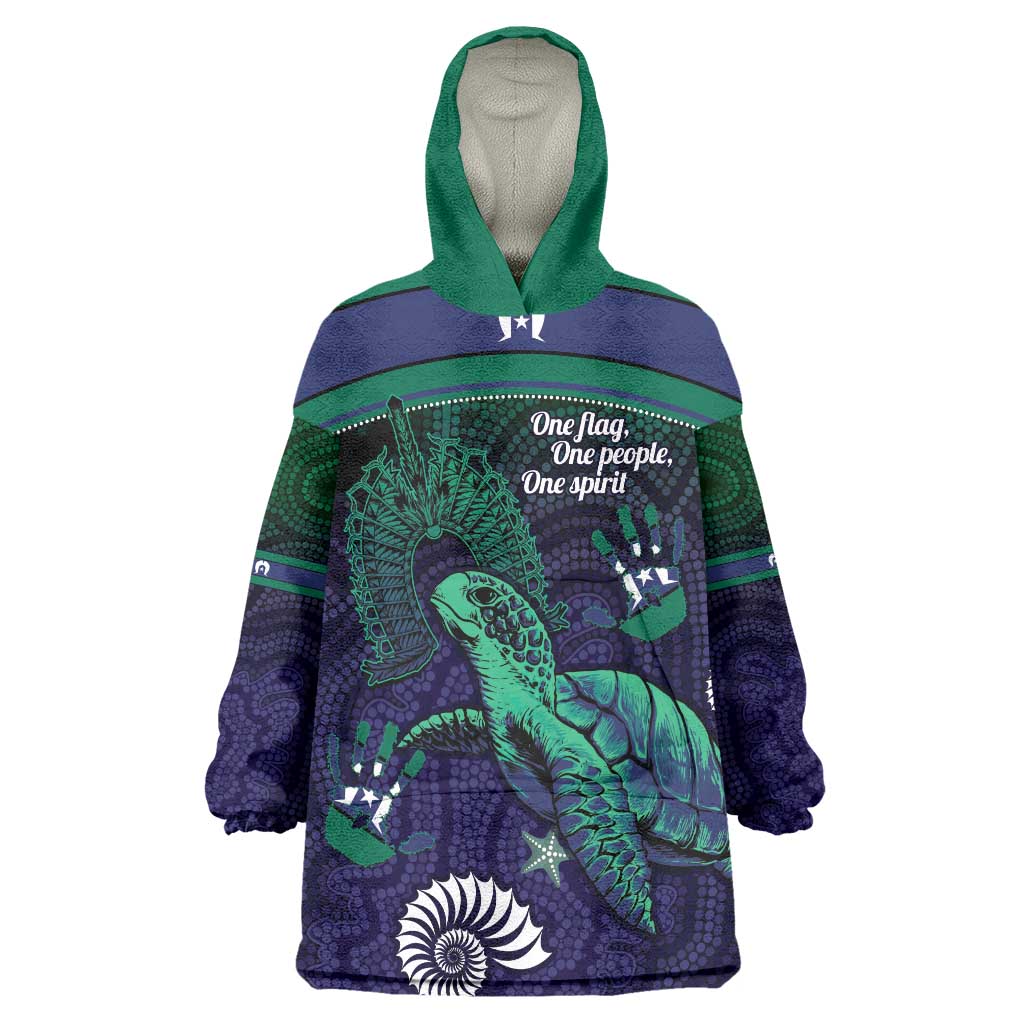 Torres Strait Islanders Flag Day Wearable Blanket Hoodie Dhari One Flag One People One Spirit